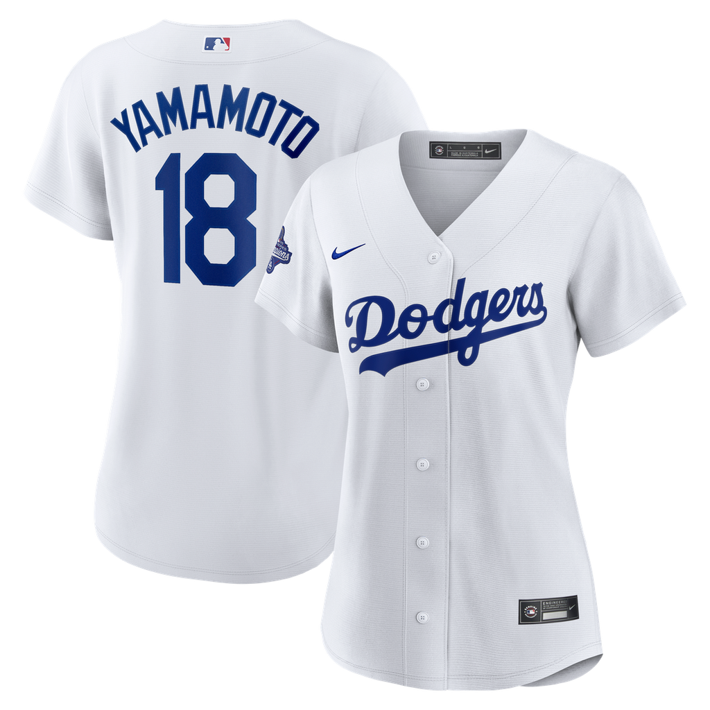 Los Angeles Dodgers Yoshinobu Yamamoto Women's 2025 World Series Champions Home Replica Jersey — White