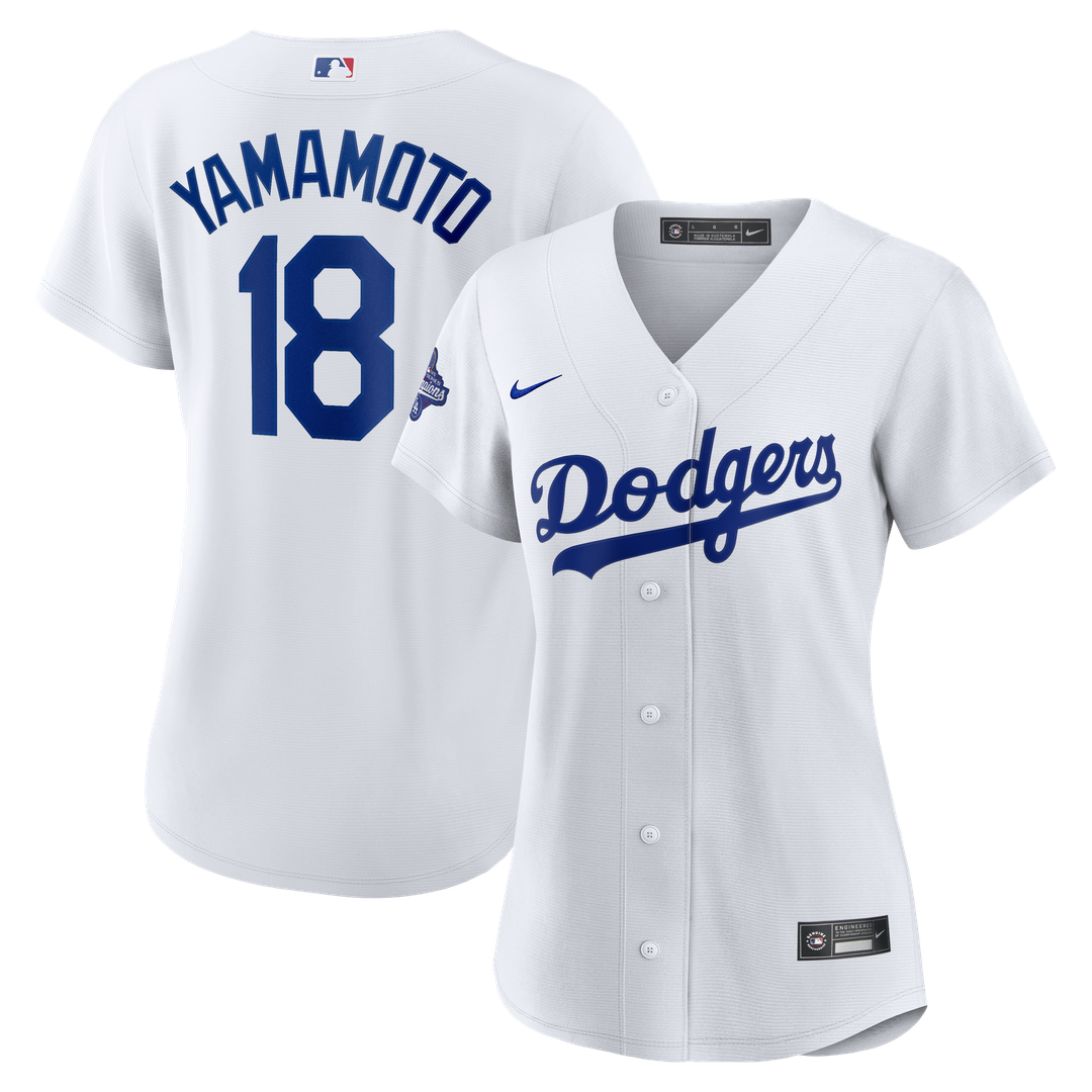 Los Angeles Dodgers Yoshinobu Yamamoto Women's 2025 World Series Champions Home Replica Jersey — White