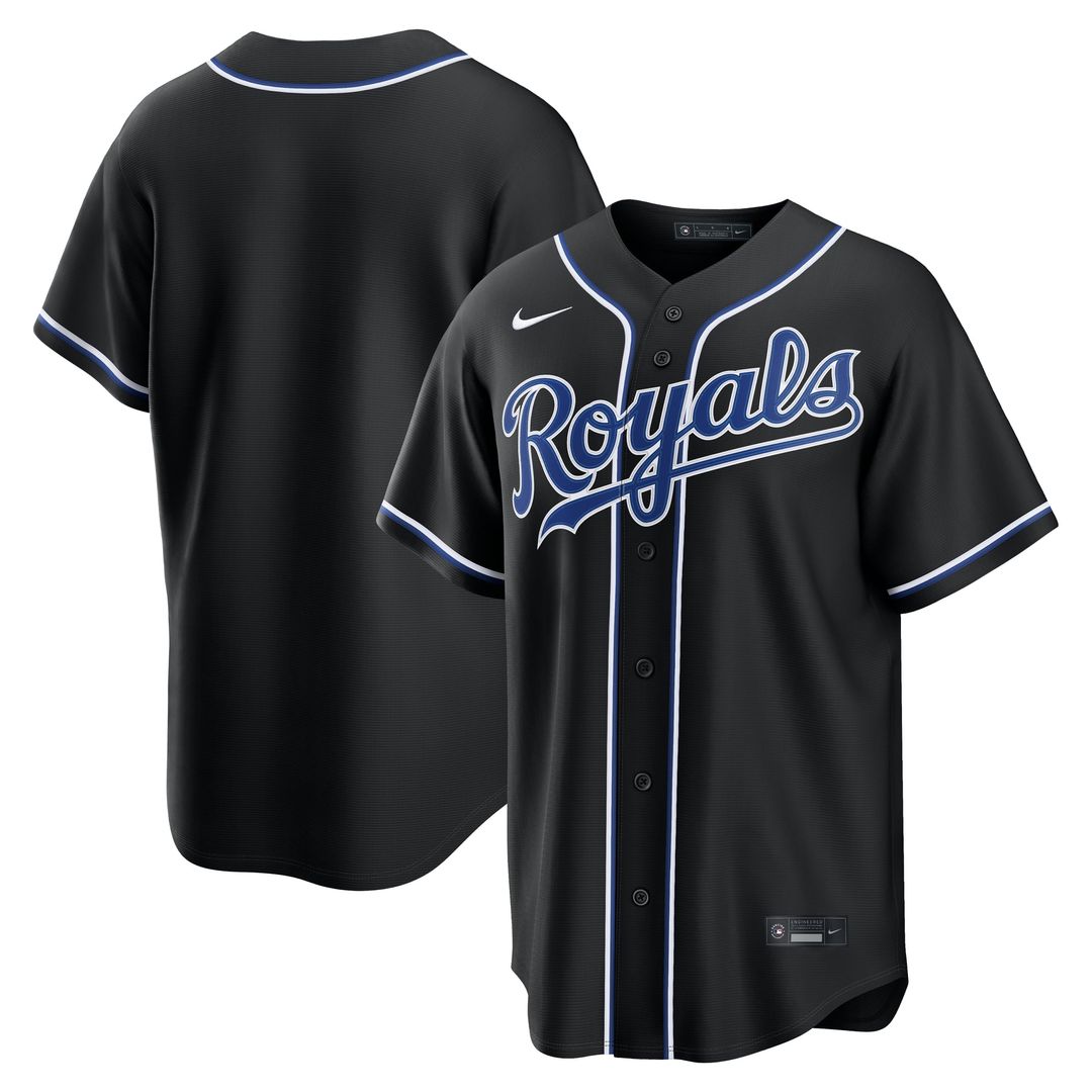 Kansas City Royals Fashion Replica Black Out Jersey