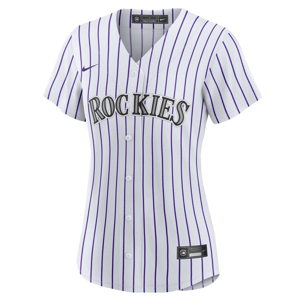 Colorado Rockies Tyler Freeman Women's Home Replica Jersey — White