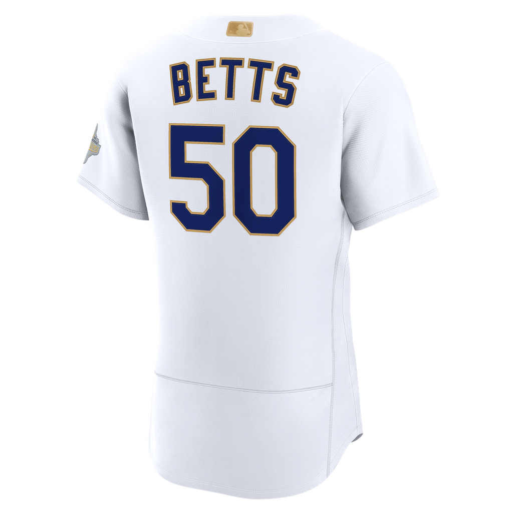Los Angeles Dodgers Mookie Betts 2026 Gold Collection Authentic Jersey — White