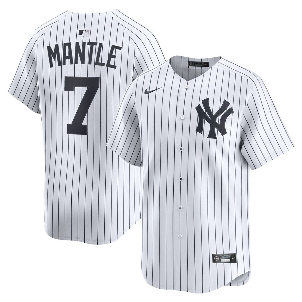 New York Yankees Mickey Mantle Home Limited Jersey — White
