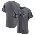 New York Mets City Connect Authentic Sponsor Patch Jersey — Gray