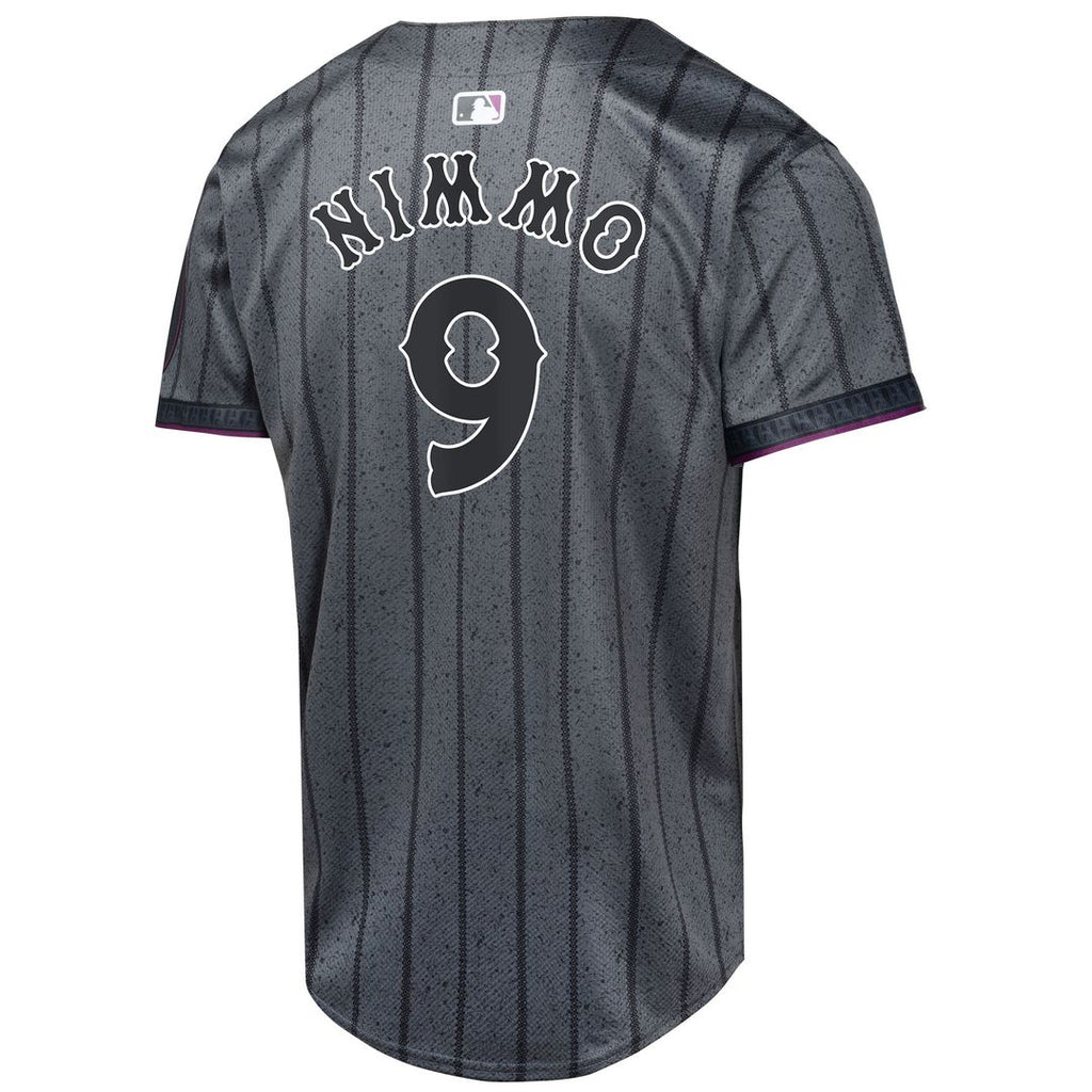 New York Mets Brandon Nimmo Youth 2024 City Connect Limited Jersey — Graphite