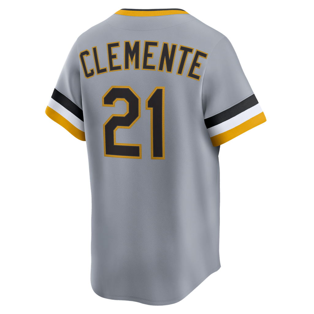 Pittsburgh Pirates Roberto Clemente Throwback Cooperstown Limited Jersey — Gray