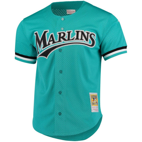 Andre Dawson Florida Marlins Cooperstown Mesh Batting Practice Button-Up Jersey — Teal