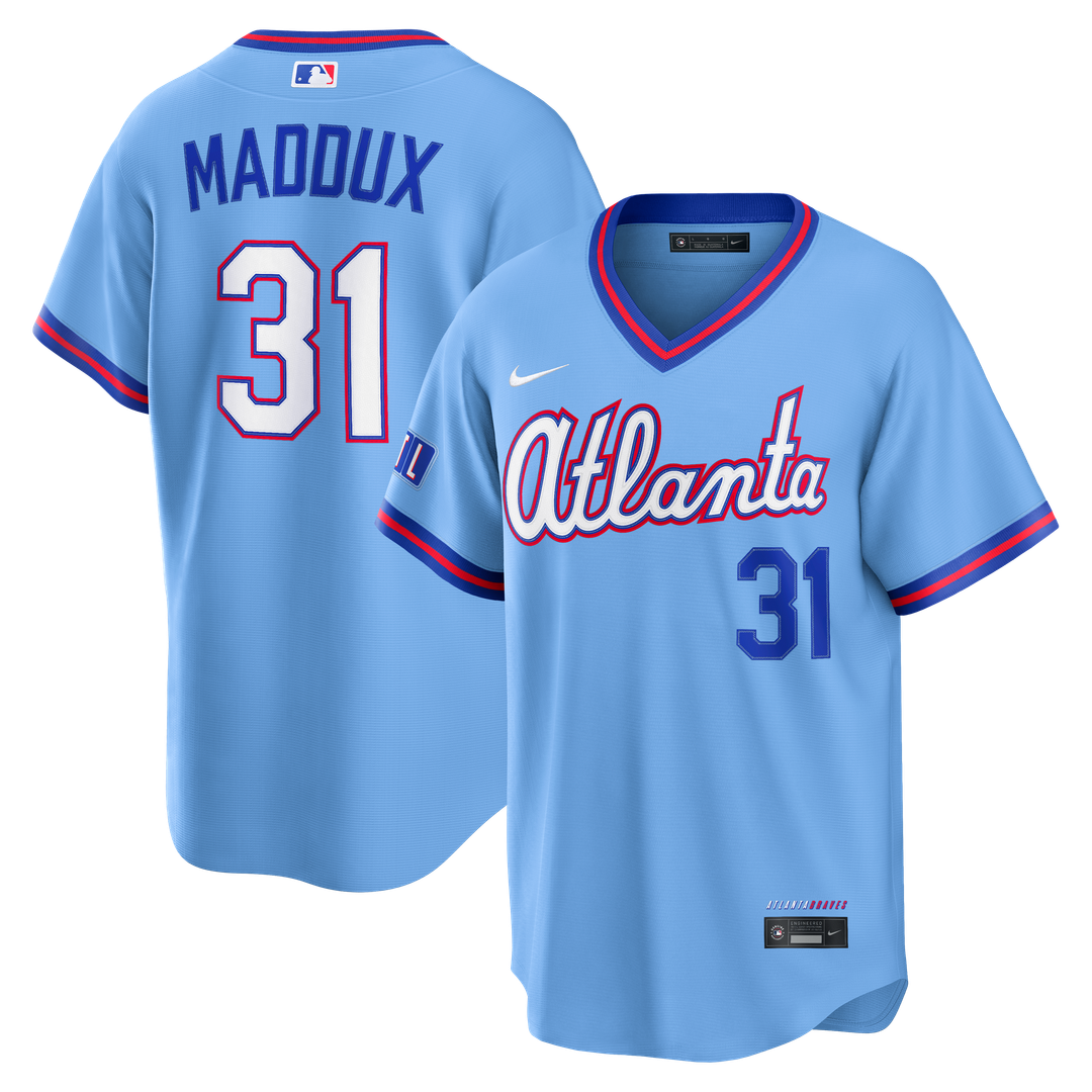 Atlanta Braves Greg Maddux 2026 City Connect Stadium Jersey — Powder Blue