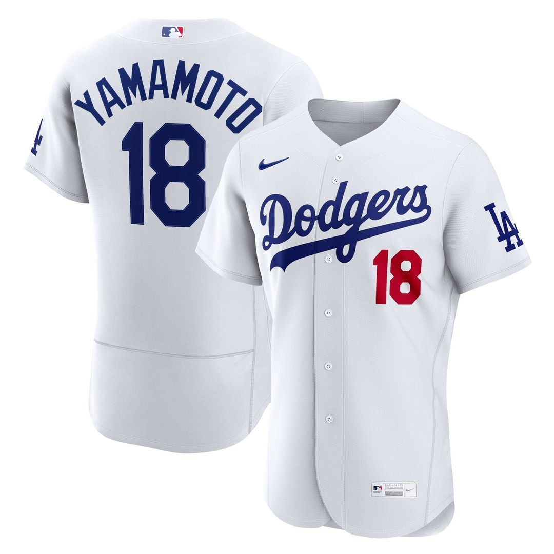 Los Angeles Dodgers Yoshinobu Yamamoto Home Authentic Jersey — White