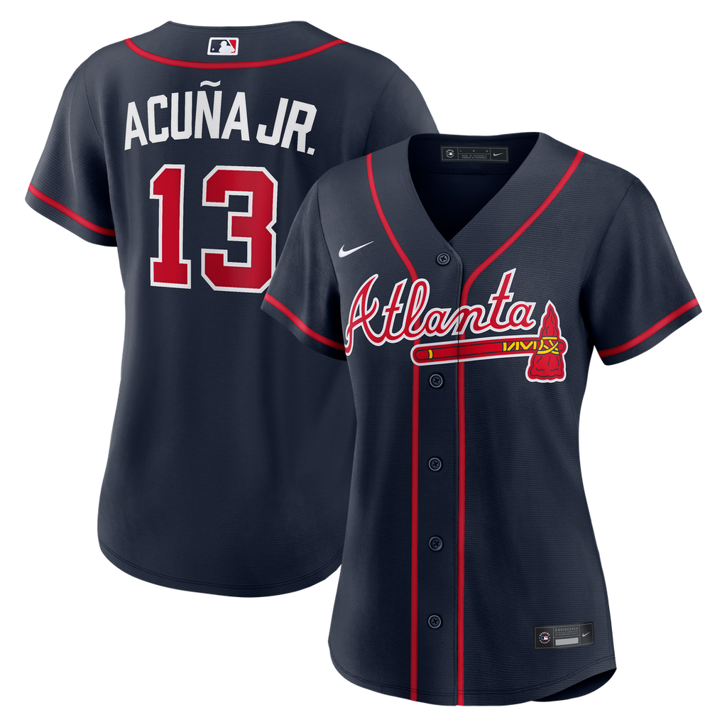 Atlanta Braves Ronald Acuña Jr. Women's Alternate Replica Jersey — Navy