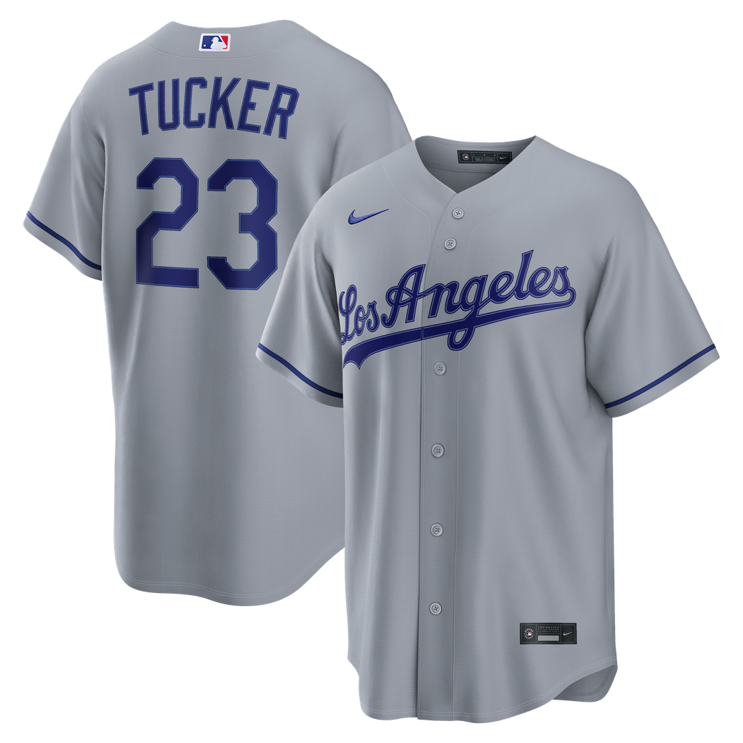 Los Angeles Dodgers Kyle Tucker Road Replica Jersey — Gray