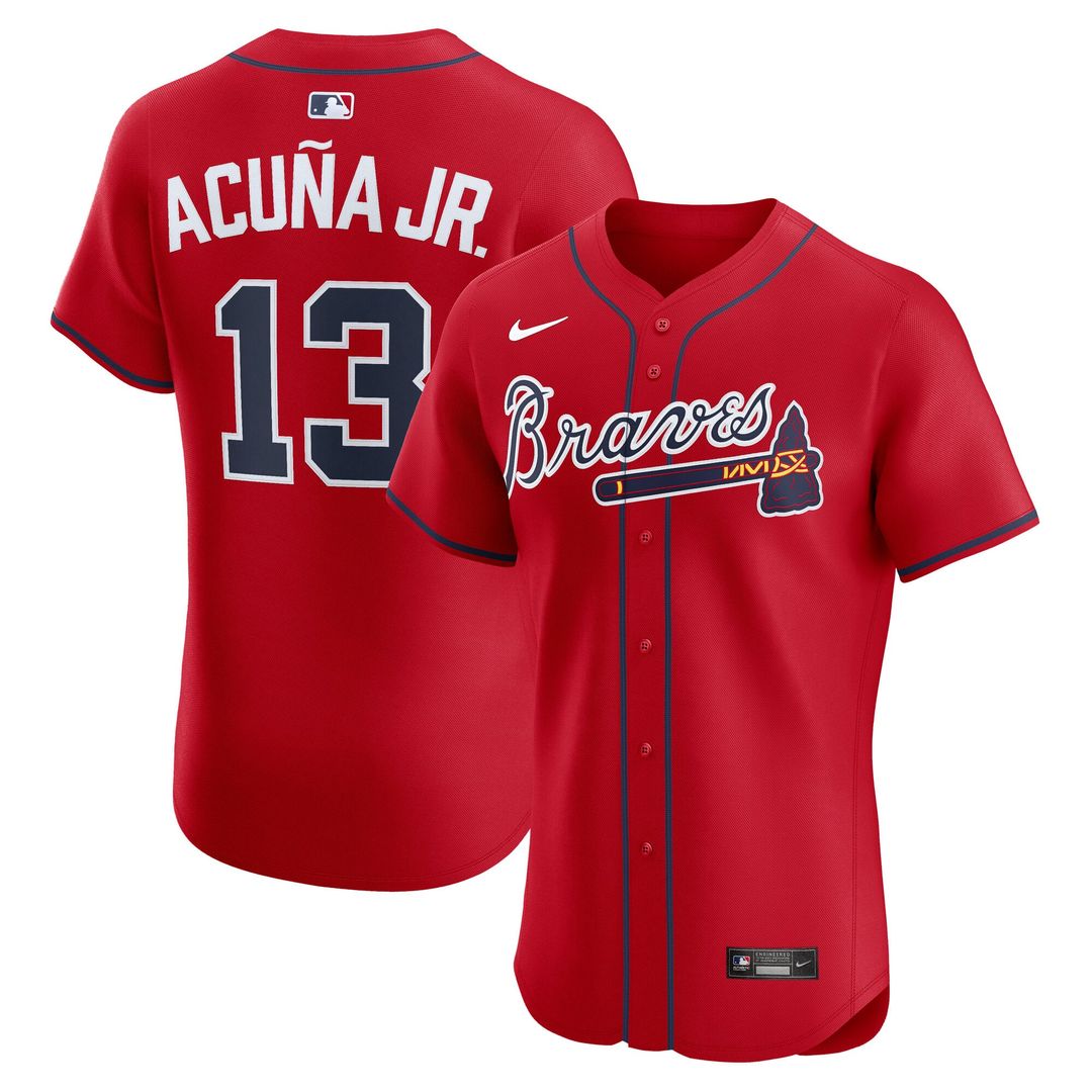 Atlanta Braves Ronald Acuña Jr. Alternate 2 Elite Jersey — Red