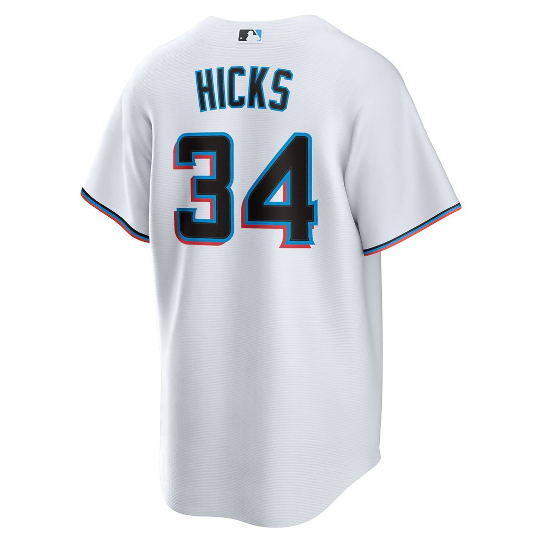 Miami Marlins Liam Hicks Home Replica Jersey — White