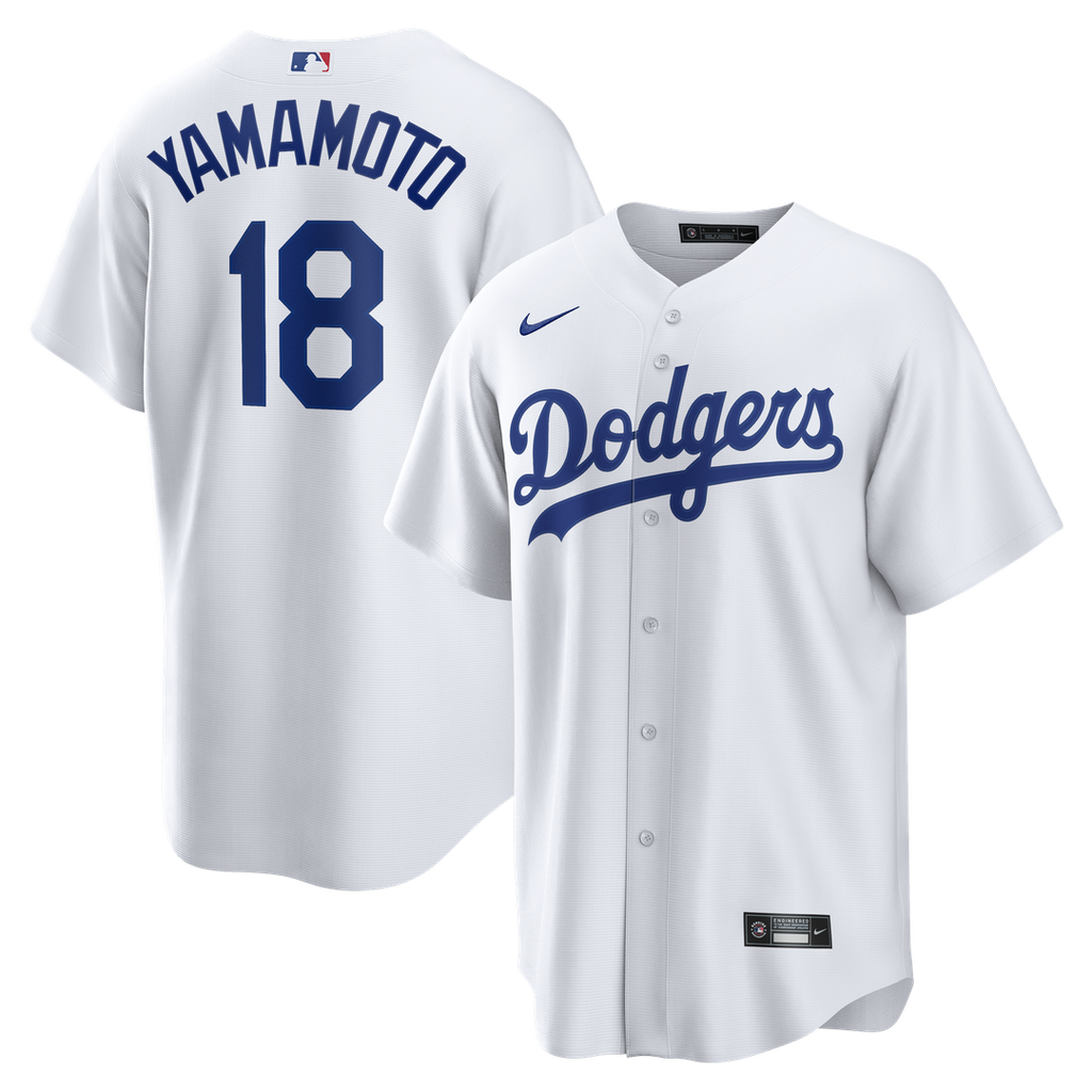 Los Angeles Dodgers Yoshinobu Yamamoto Home Replica Jersey — White