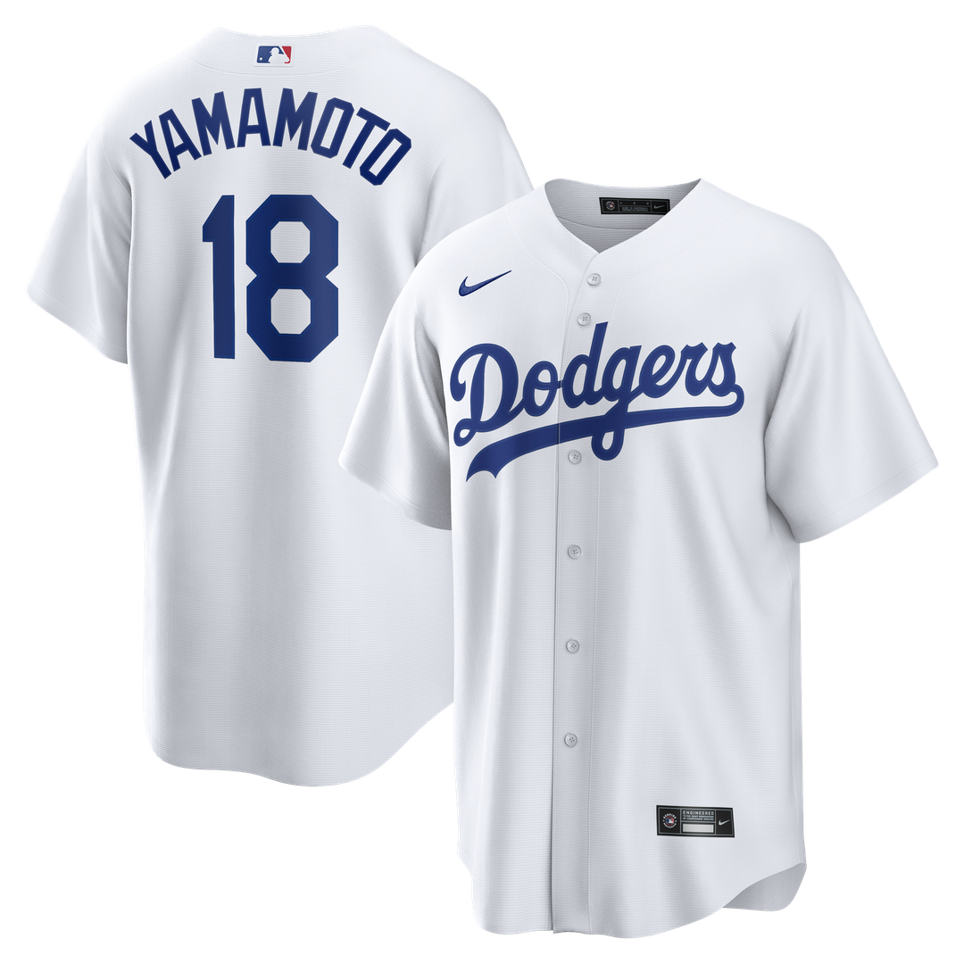 Los Angeles Dodgers Yoshinobu Yamamoto Home Replica Jersey — White