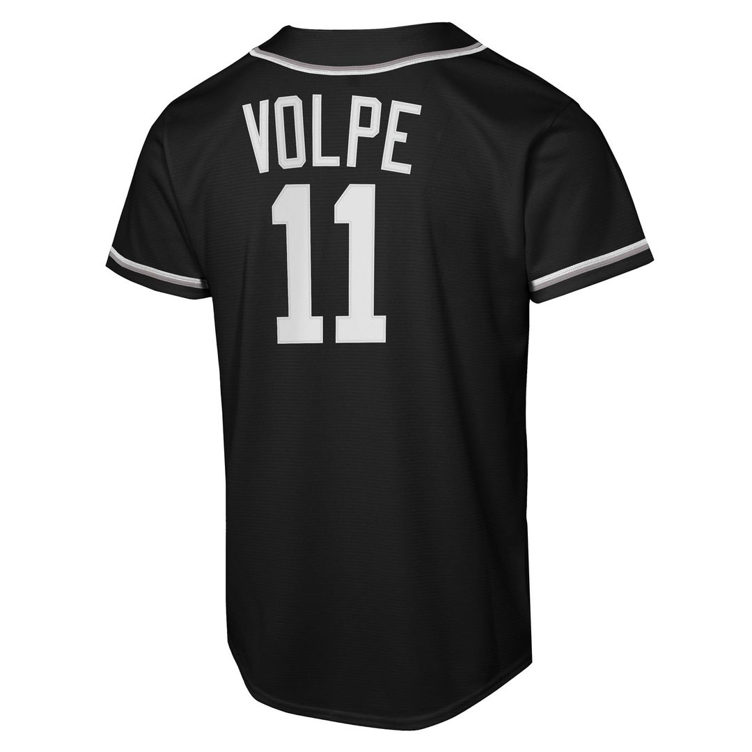 New York Yankees Anthony Volpe Youth Fashion Replica Jersey — Black