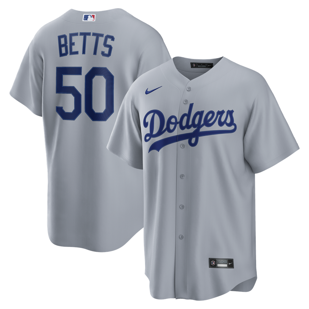Los Angeles Dodgers Mookie Betts Road Replica Jersey — Gray