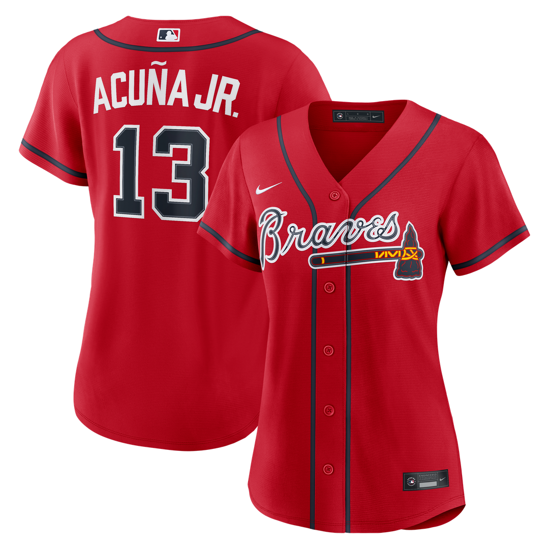 Atlanta Braves Ronald Acuña Jr. Women's Alternate Replica Jersey — Navy