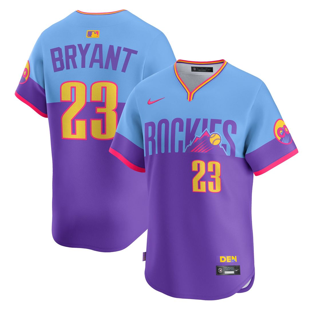 Colorado Rockies Kris Bryant 2025 City Connect Limited Jersey — Purple/Light Blue