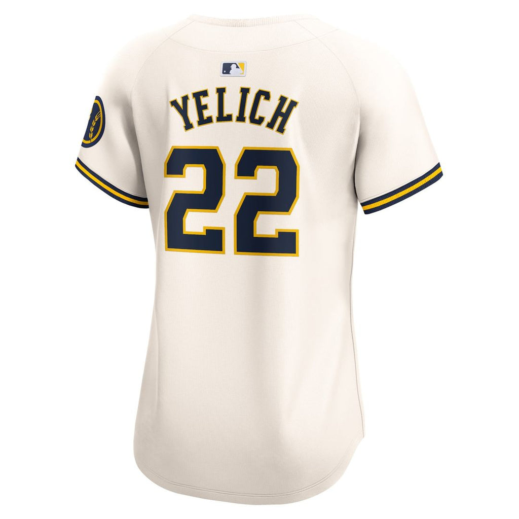 Milwaukee Brewers Christian Yelich Women's Home Limited Jersey — Cream