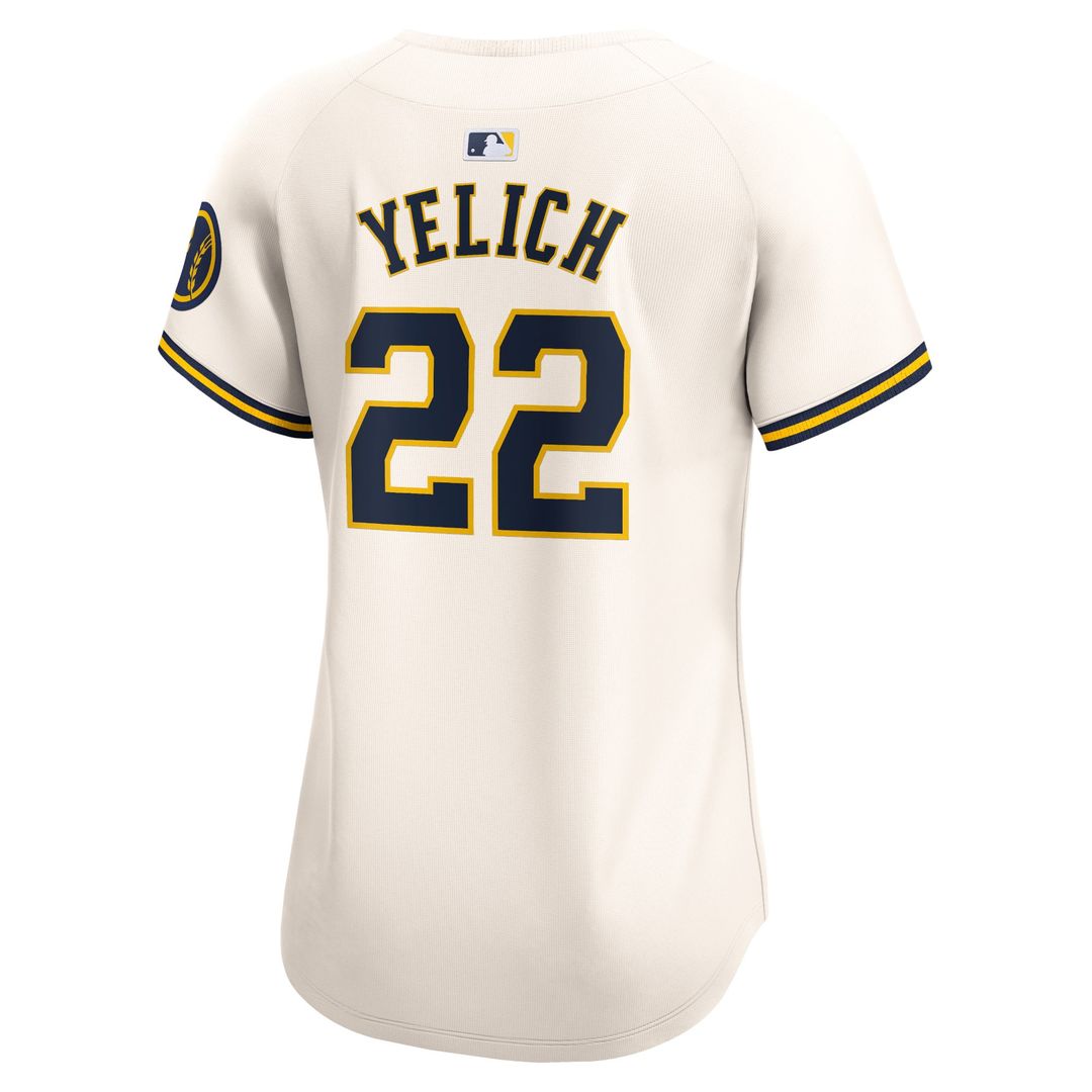 Milwaukee Brewers Christian Yelich Women's Home Limited Jersey — Cream
