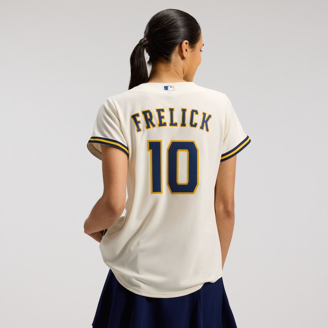 Milwaukee Brewers Sal Frelick Women's Home Replica Jersey — Cream