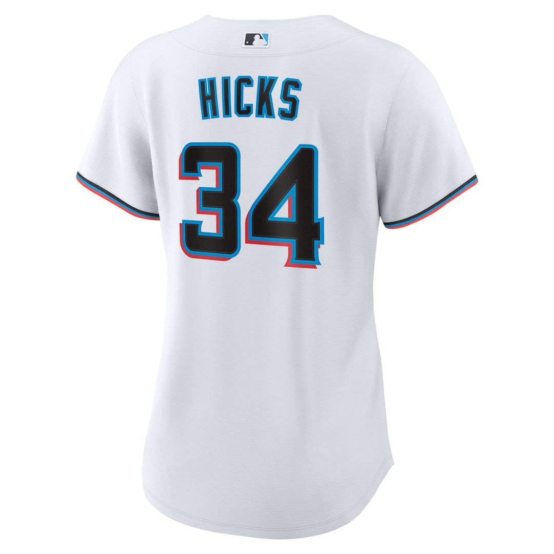 Miami Marlins Liam Hicks Women's Home Replica Jersey — White