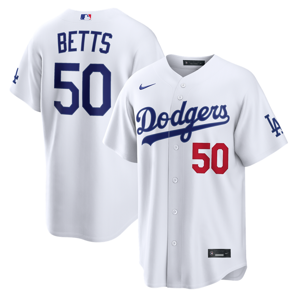 Los Angeles Dodgers Mookie Betts Home Stadium Jersey — White