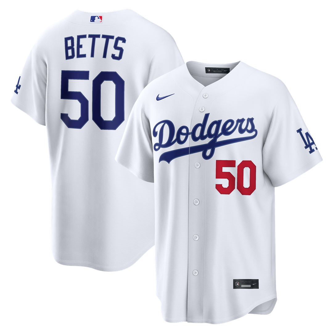 Los Angeles Dodgers Mookie Betts Home Stadium Jersey — White