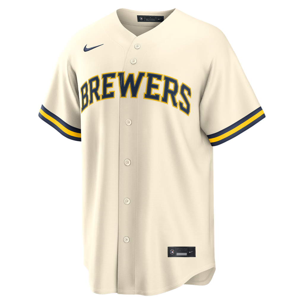 Milwaukee Brewers Jackson Chourio Home Replica Jersey — Cream