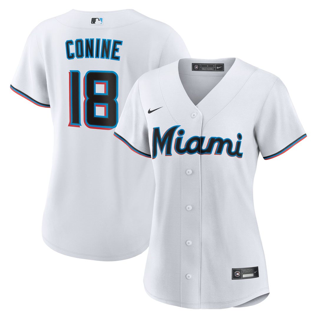 Miami Marlins Griffin Conine Women's Home Replica Jersey — White