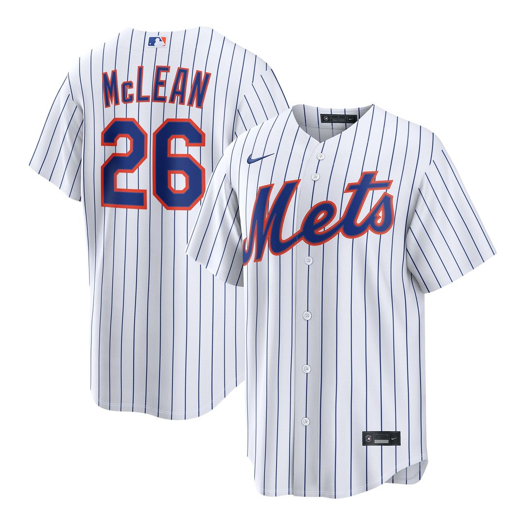 New York Mets Nolan McLean Home Replica Jersey — White