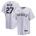Colorado Rockies Jordan Beck Home Replica Jersey — White