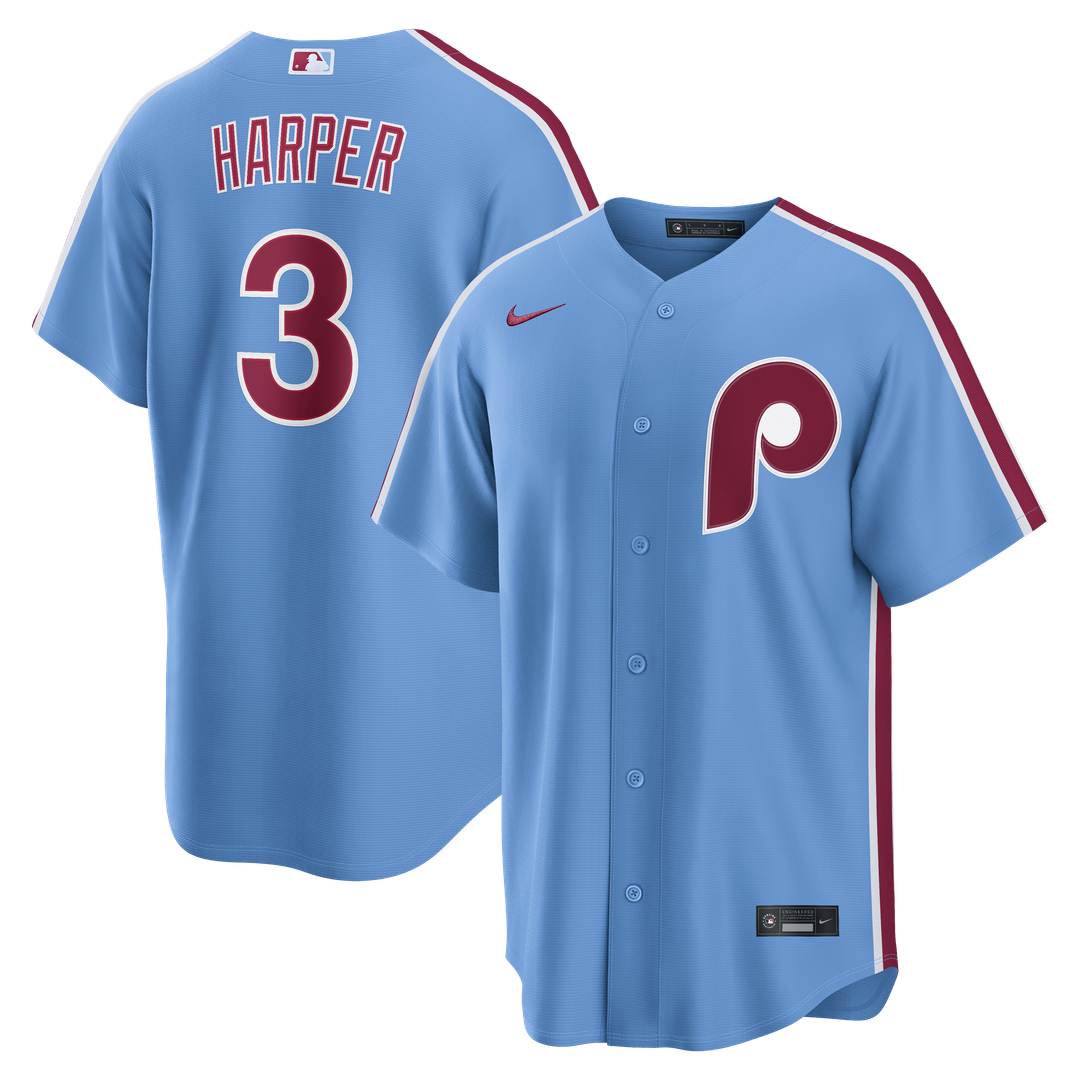 Philadelphia Phillies Bryce Harper Alternate Replica Jersey — Light Blue
