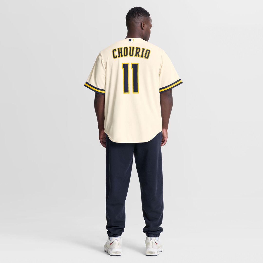 Milwaukee Brewers Jackson Chourio Home Replica Jersey — Cream