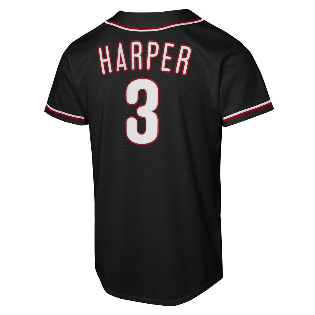Philadelphia Phillies Bryce Harper Youth Fashion Replica Jersey — Black