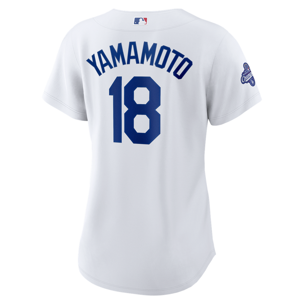 Los Angeles Dodgers Yoshinobu Yamamoto Women's 2025 World Series Champions Home Replica Jersey — White