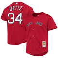 Boston Red Sox David Ortiz Cooperstown Mesh Batting Practice Button-Up Jersey — Red