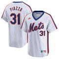 New York Mets Mike Piazza Throwback Cooperstown Limited Jersey — White