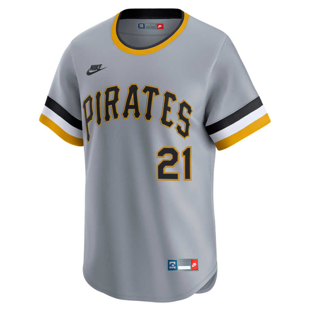 Pittsburgh Pirates Roberto Clemente Throwback Cooperstown Limited Jersey — Gray