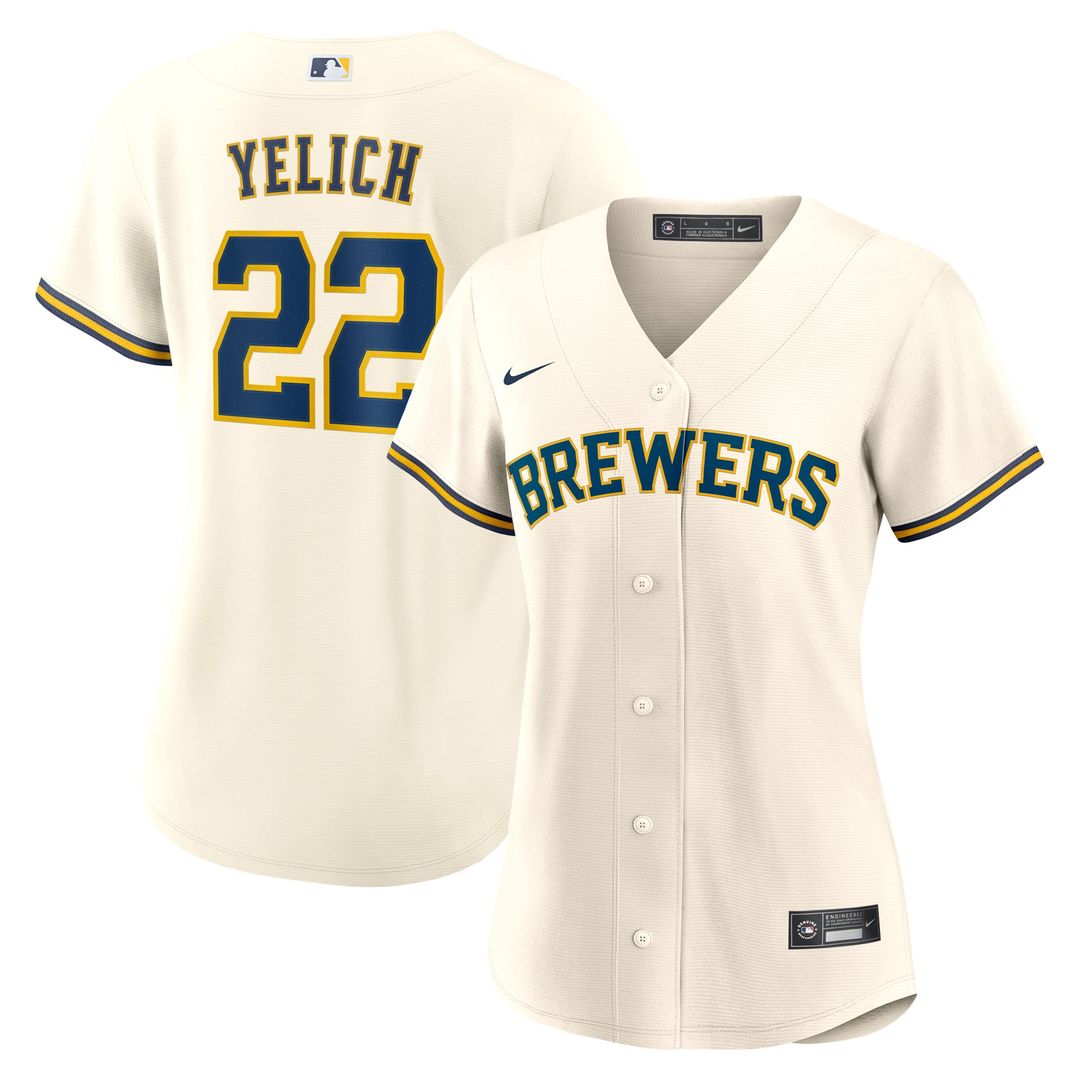 Milwaukee Brewers Christian Yelich Women's Home Replica Jersey — White