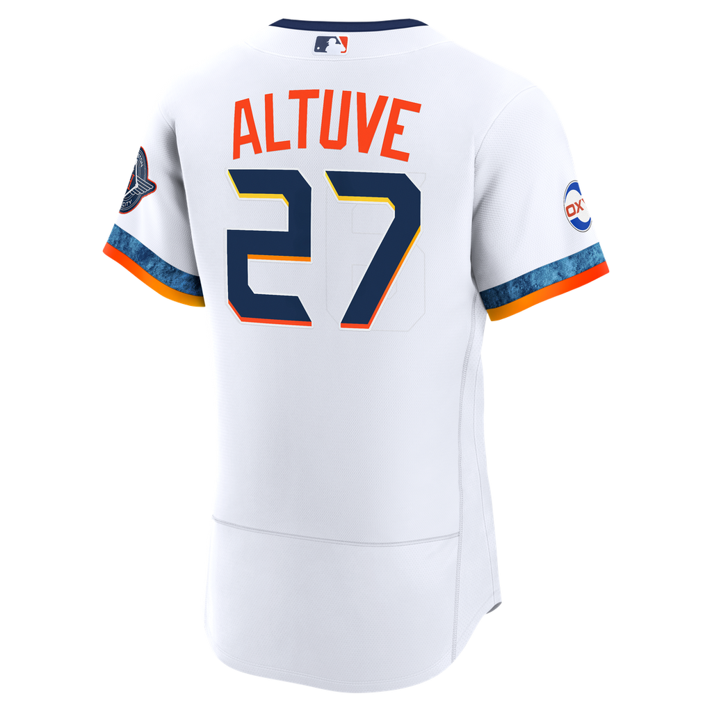 Houston Astros Jose Altuve City Connect Authentic Sponsor Patch Jersey — White
