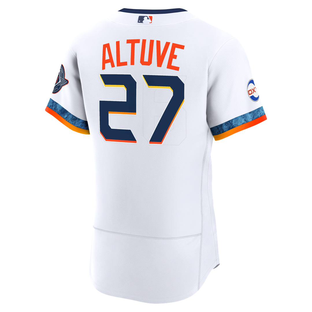 Houston Astros Jose Altuve City Connect Authentic Sponsor Patch Jersey — White