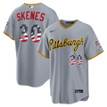 Pittsburgh Pirates Paul Skenes USA 250 Fourth of July Road Stadium Jersey — Gray