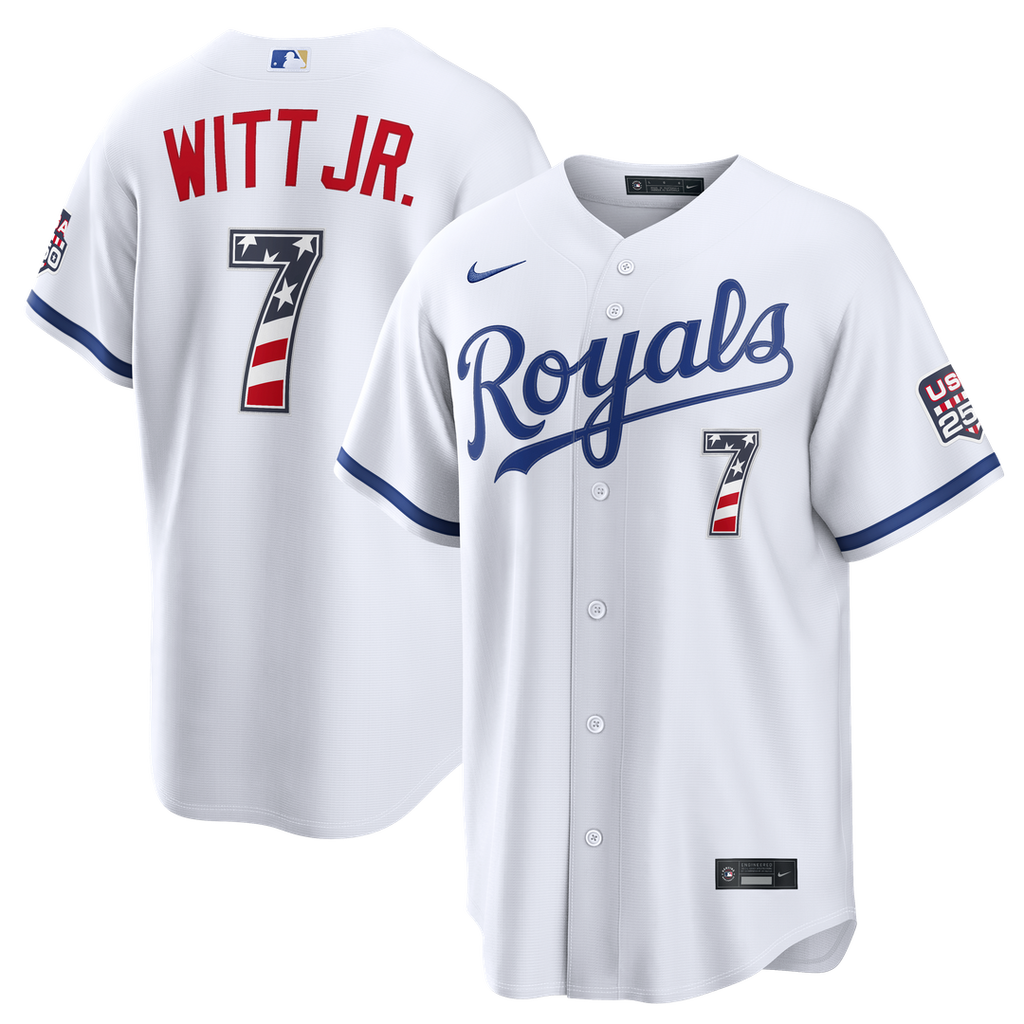 Kansas City Royals Bobby Witt Jr. USA 250 Fourth of July Home Stadium Jersey — White