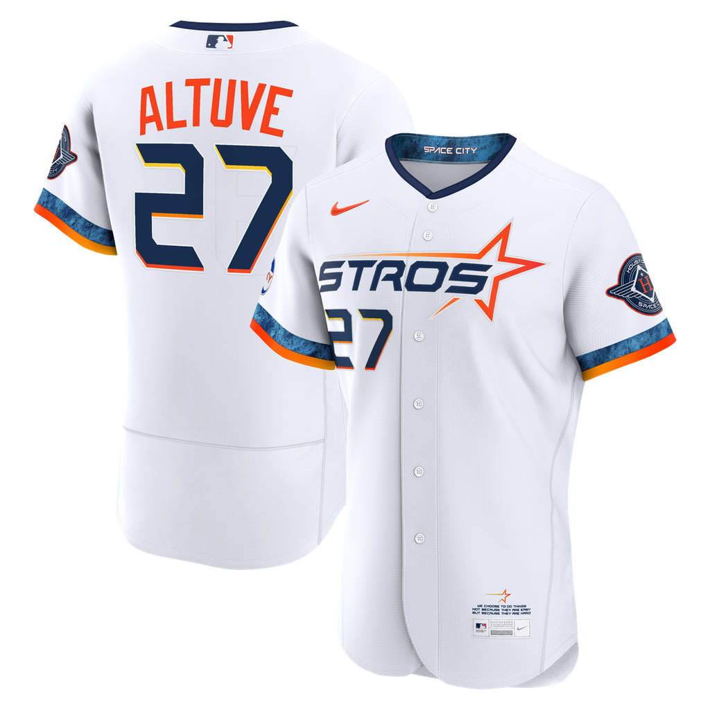 Houston Astros Jose Altuve City Connect Authentic Sponsor Patch Jersey — White