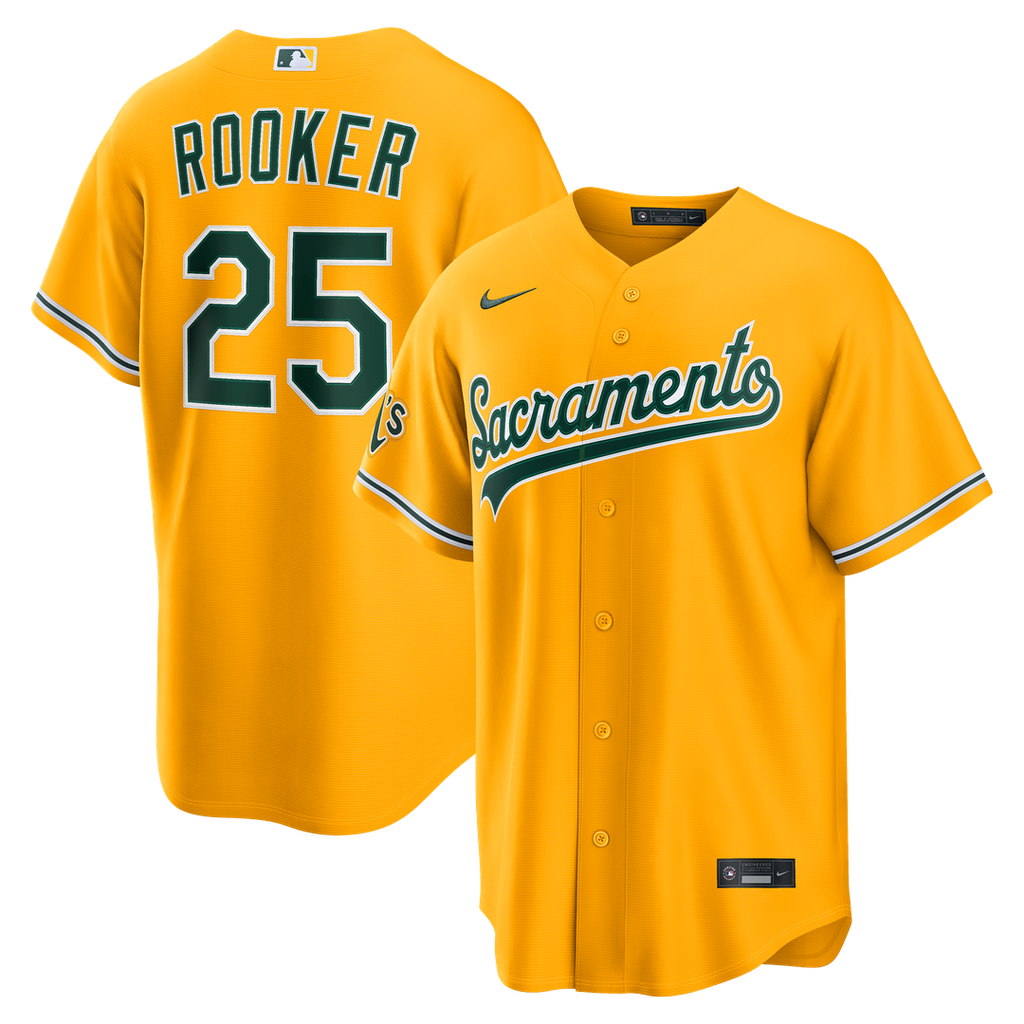 Athletics Brent Rooker Alternate Stadium Jersey — Gold