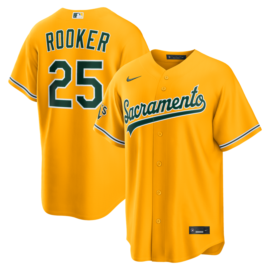 Athletics Brent Rooker Alternate Stadium Jersey — Gold