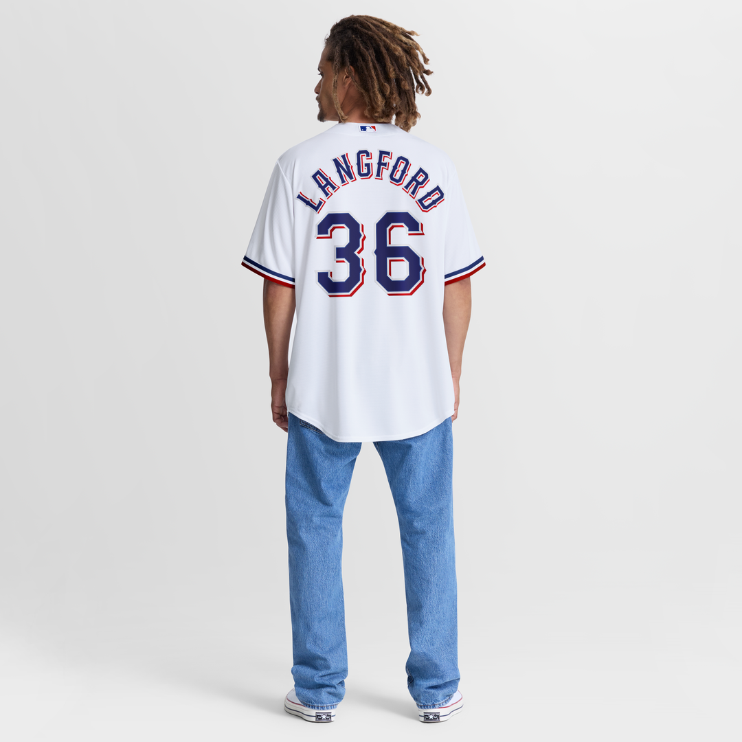 Texas Rangers Wyatt Langford Home Replica Jersey — White