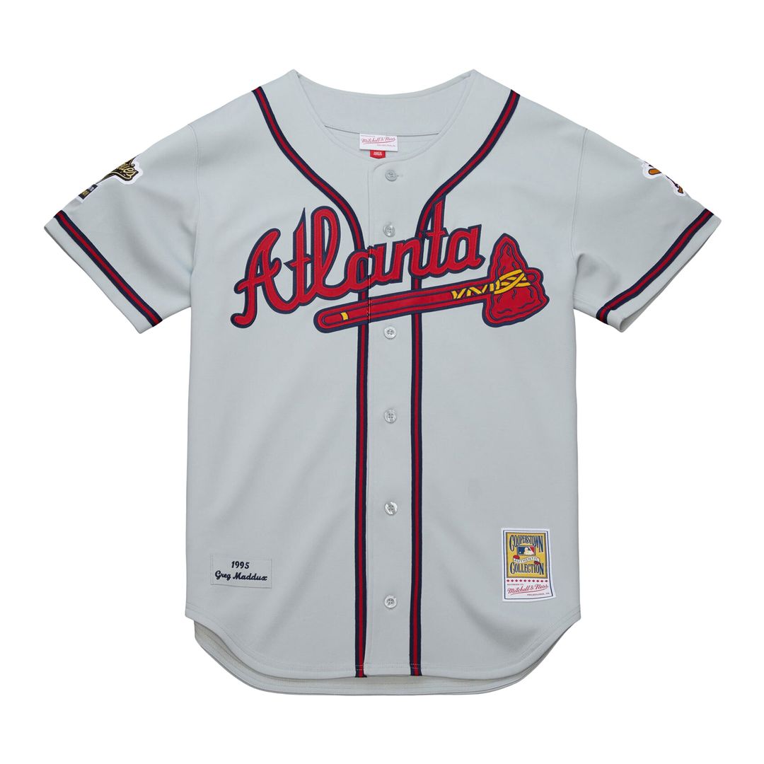 Atlanta Braves Greg Maddux 1995 Throwback Authentic Jersey — Gray