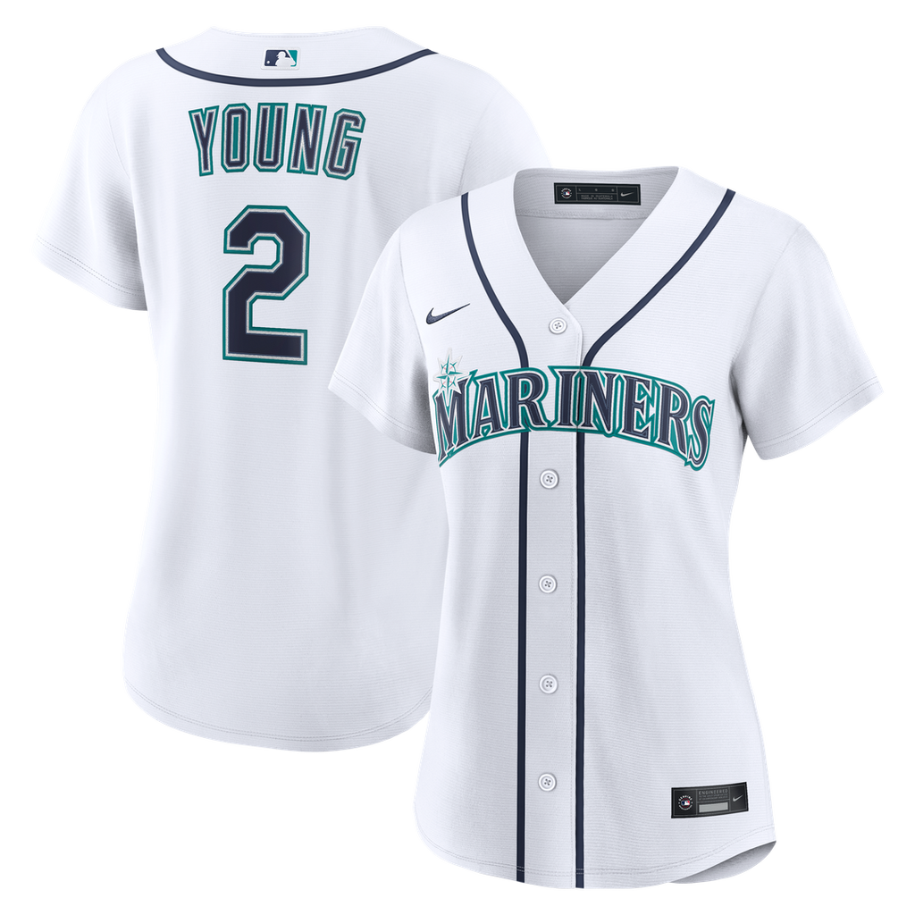 Seattle Mariners Cole Young Women's Home Replica Jersey — White
